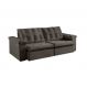 Image of Sofá 4 Lugares Retrátil e Reclinável Itaguaí com USB Veludo Marrom 256 cm ES745UP85EIKMOB