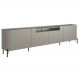 Rack Para Sala de Estar TV 75 Pol 4 Portas Pés Industrial Preto Alef I03 Grigio - Lyam Decor