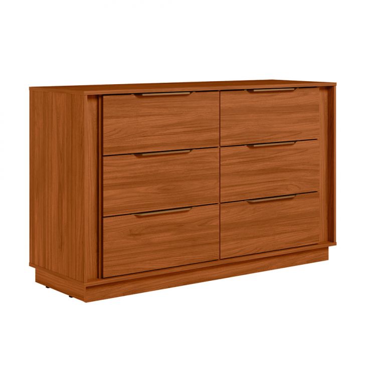 Cômoda Giardino 6 Gavetas Nogueira