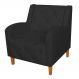 Poltrona Decorativa Munique Pés Trapézio Suede Preto - DS Estofados