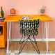 Mesa para Escritório de Ferro e Madeira 96cm Hairpin Industrial Carvalho e Branco