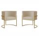 Kit 2 Poltronas Decorativa Sala de Estar Luana Base Gold Suede Bege - Montanaris Decor