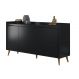 Buffet Aparador Retrô Delux 4 Portas Preto - MoveisAqui