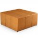 Puff Decorativo Para Sala de Estar Quadrado Milano 90x90cm W01 Couríssimo Whisky - Lyam Decor