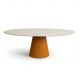 Mesa de Jantar Cone Oval 198x122 cm Mármore Branco Extra Base Freijó