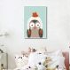 Quadro Infantil Coruja na Neve 43x30 Filete Branco