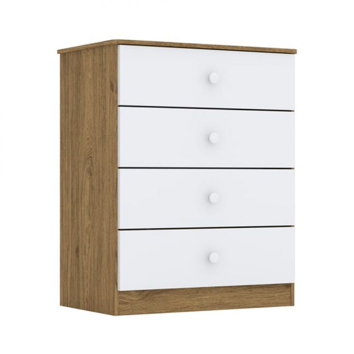 Cômoda Infantil Amarelinha 4 GV Branca e Rústico