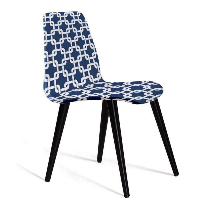 Cadeira de Jantar Eames Palito Azul e Branco