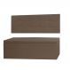 Kit Cabeceira Painel e Calçadeira Baú Casal 1,40m Roma Material Sintético Marrom Dal Poz Estofados