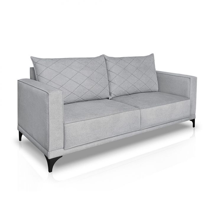 Image of Sofá 3 Lugares Eros Linho Bouclê Cinza Claro 200 Cm PLA-MO895UP85XFMMOB
