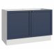 Balcão Gabinete de Pia 120 cm (Sem Tampo) Branco/Azul Vik Madesa