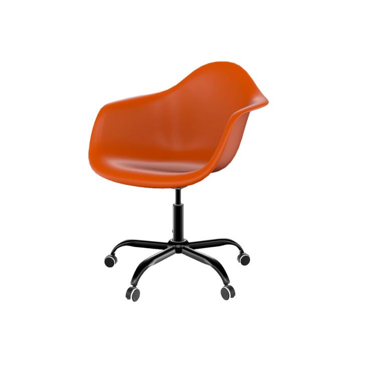 Cadeira Eames Arm Office Terracota e Preta