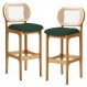Kit 02 Banquetas Altas Para Cozinha Bancada Sala Tela Betta Fixa L02 Suede Verde Musgo - Lyam