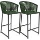 Kit 02 Banqueta Para Área Gourmet Cozinha Varanda Corda Náutica Porto D04 Verde - Lyam Decor