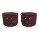 Kit Puff Redondo Classico Capitonê Suede Bordô - DS Estofados