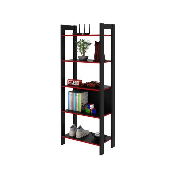 Estante para Escritório Home Office Gamer ME4166 MDP Preto/Vermelho G69 - Gran Belo