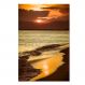 Quadro Decorativo Paisagem Praia Por do Sol, Tela em Canvas na Vertical ideal para ambiente de Sala de estar, jantar, reuniões, Quarto e Hall de entrada
