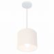 Pendente Cilíndrico Md-4046 Cúpula em Tecido 18x18cm Branco - Bivolt