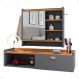 Kit Espelheira Genova Prateleira Porta Itens Banheiro Rack Suspenso Classic Puxador Concha Multiuso Sala Quarto Cinza/Cinamomo - Lojas RPM