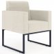 Poltrona Decorativa Sala Estar E Recepção Base Fixa De Metal Helô L02 Linho Champagne - Lyam Decor