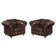 Kit 02 Poltronas Decorativa Chesterfield Capitonê Luís Xv - Couríssimo Café