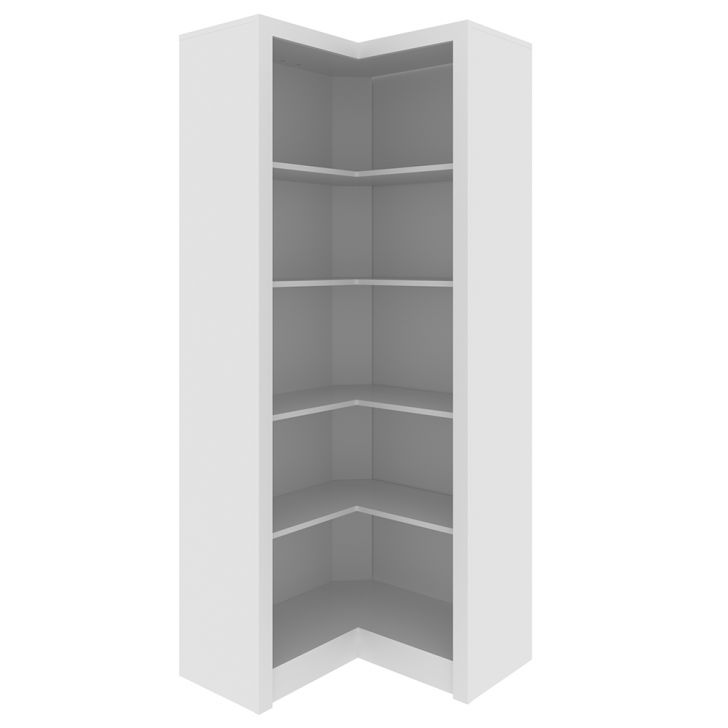 Armário Estante de Canto Alto para Escritório Home Office ME4132 MDP Branco G69 - Gran Belo