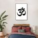 Quadro Mantra Om 43x30 Filete Marrom