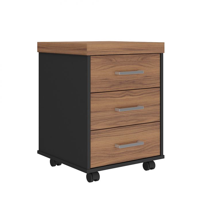 Gaveteiro Zaira 3 GV Nogal e Preto