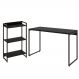 Kit Escritório Estante Areta 3 Prateleiras com Mesa Industrial Aspen 120cm C01 Onix - Lyam Decor