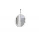 Espelho Decorativo Short Strip Branco Alça Corrente 30 Cm Redondo Branco, 30 cm