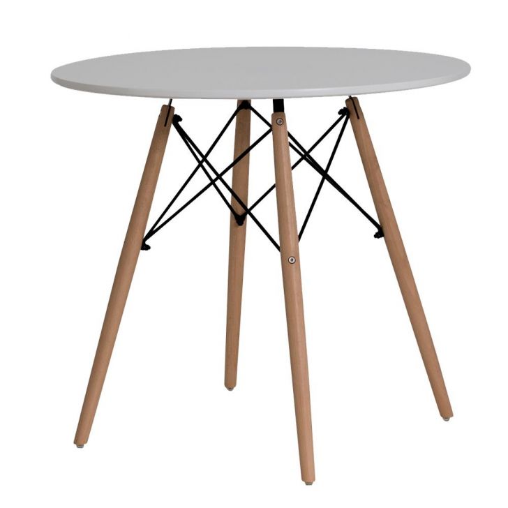 Mesa De Jantar Redonda Charles Eames Eiffel 70cm Branco