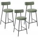Kit 03 Banquetas Baixa Para Cozinha Sala De Jantar Bar Bancada Milão L02 Bouclê Oliva - Lyam Decor