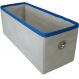 Caixa organizadora 14x14x38 - Bege / Azul - Com - Ilhós