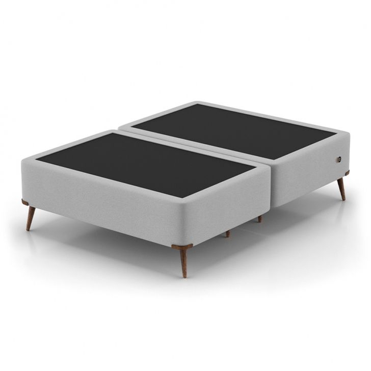 Base Para Cama Box King Com Entrada Usb Night (45x193x203 Cm) Suede Cinza