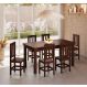 Conjunto Mesa De Madeira Maciça Castanho 160x88+ 6 Cadeiras Sfa