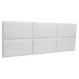 Cabeceira Queen Estofada Para Cama Box Kit 6 Placas Adesivas - Modelo Retangular Courino Branco