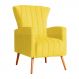 Poltrona Decorativa Melinda Pés Palito Suede Amarelo