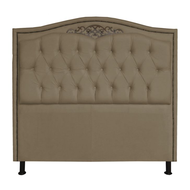 Cabeceira Solteiro 90cm Para Cama Box Greta Suede Capuccino - DS Estofados
