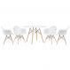 Mesa redonda Eames 120 cm + 4 cadeiras Eiffel DAW Mesa branco com cadeiras branco