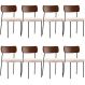 Kit 08 Cadeiras Para Sala De Jantar Melina L02 Couríssimo Marrom Suede Bege - Lyam Decor