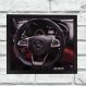 Quadro Decorativo Metal Volante Mercedes Cor Preto 40x50x2cm