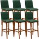 Kit 06 Banquetas Altas Para Cozinha Sala de Jantar Fixa Zoe B04 Facto Verde Musgo - Lyam Decor