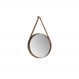 Espelho Decorativo Redondo 60 cm Com Alça Verona Castanho
