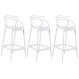 Kit 3 banquetas altas Masters Allegra 76 cm Branco