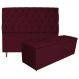 Kit Cabeceira e Calçadeira Liverpool 160 cm Queen Size Suede Bordô - Amarena Móveis
