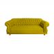 Sofá Chester Field Elisabeth Veludo Amarelo Gema Sala/Recepção