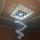 Lustre de Cristais Inox Espelhado Espiral para Recepção 50cm