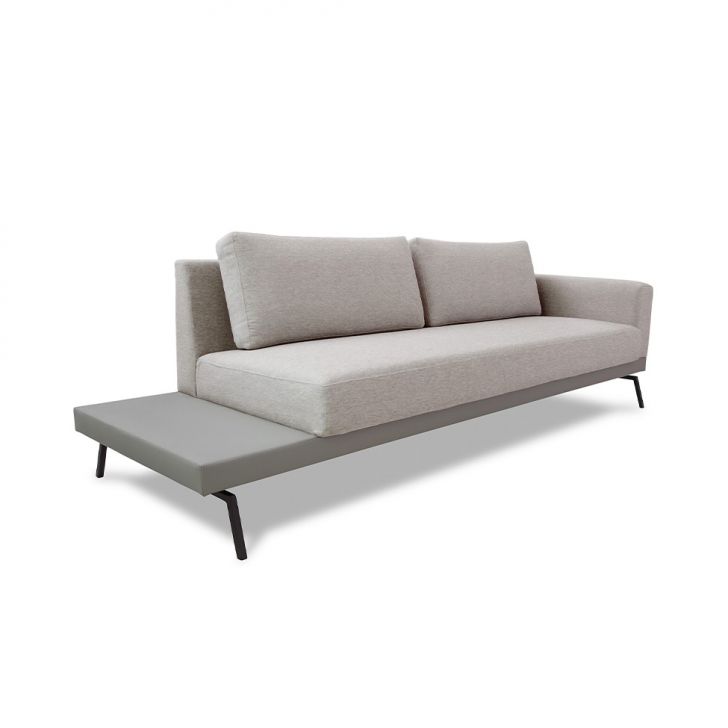 Image of Sofá 3 Lugares Matteo Com Mesa De Apoio Esquerda Linho Bege 180 Cm PLA-MO895UP75PUMMOB