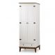Guarda-Roupa Rústico 2 Portas e 1 Gavetas - Madeira Maciça e MDF - Branco