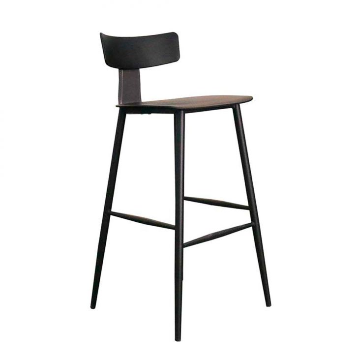 Banqueta Alta Analu Polipropileno Preta e Cinza